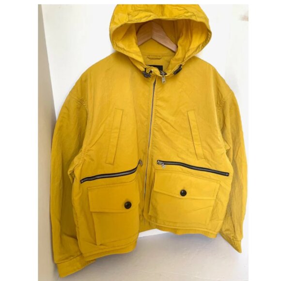 Banana Republic Hooded Fishing Jacket Men’s XXL Yellow Oversized Pockets - Picture 4 of 12